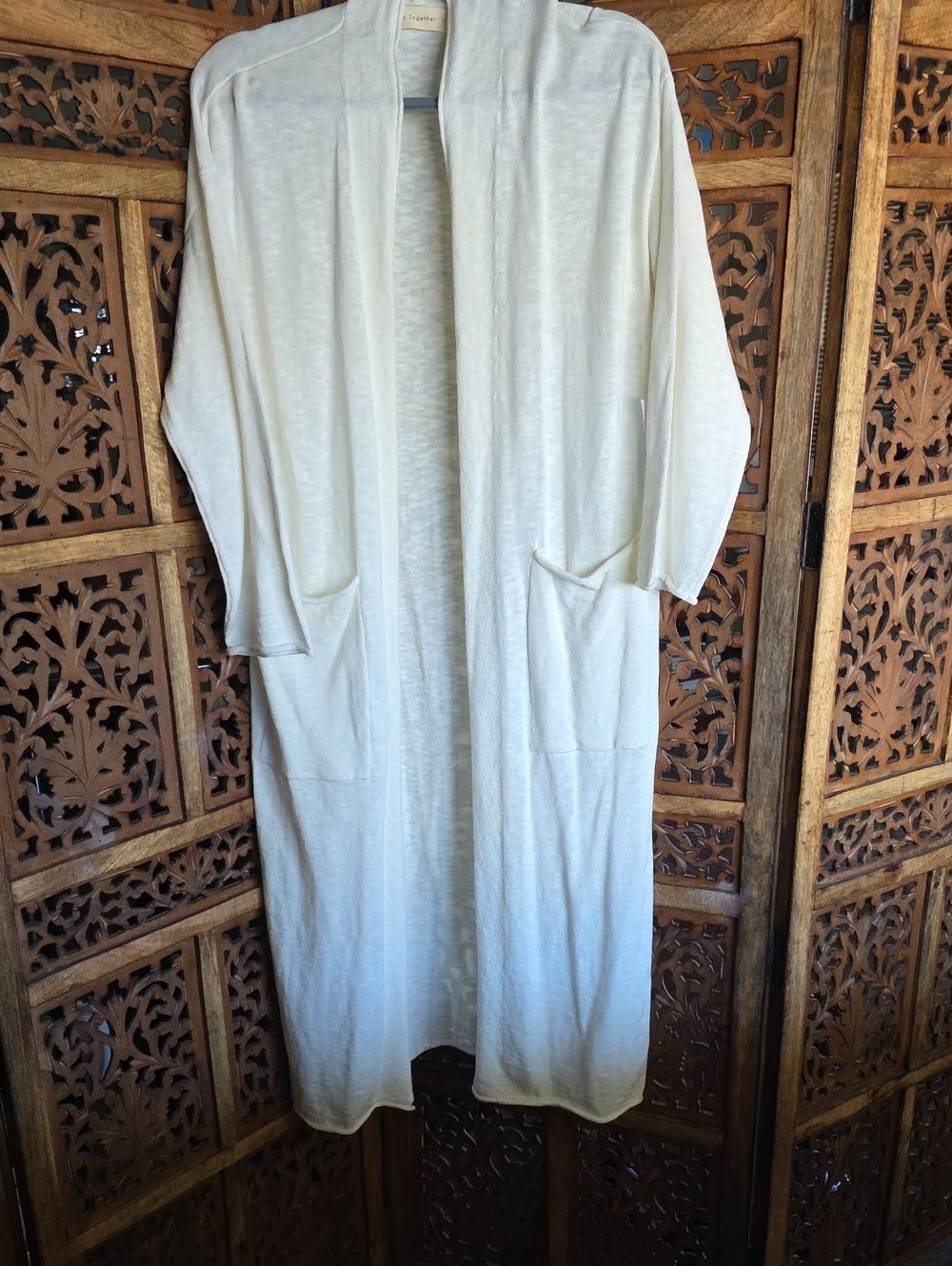 By Together Soft Cream Open Knit Cardigan